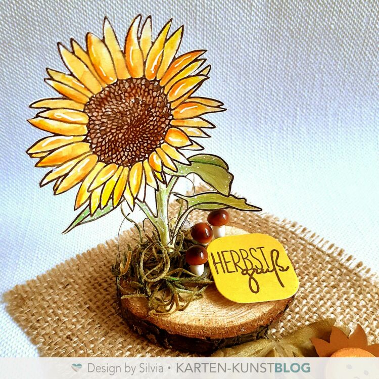 50 Stück Handgefertigte Maulbeerpapier-Blätter – Sonnenblumen-Design, 70 X 50 Mm (für Scrapbooking)